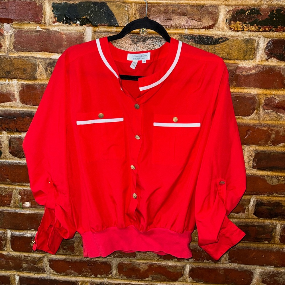 Laura & Jayne Collection Vintage Red Button Up, Size 14